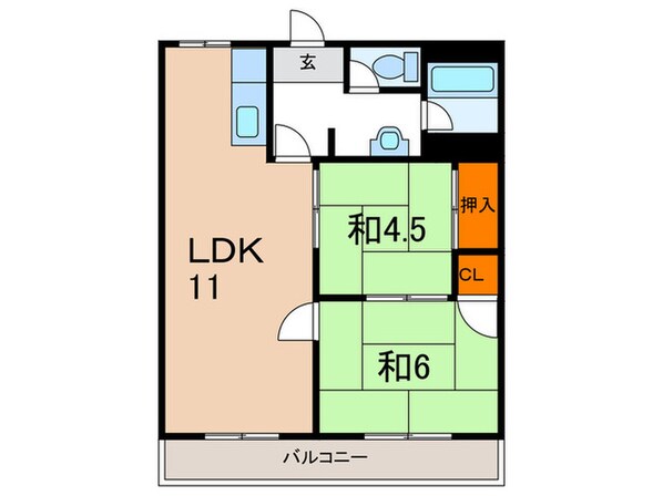 マンションウッドルの物件間取画像